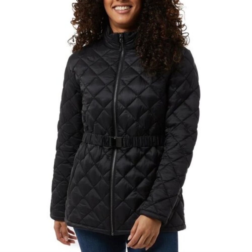 NWT 32 Degrees Ladies' Belted Diamond Quilt Jacket, Nwt
